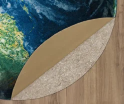 Mohawk Navy Western Hemisphere Earth Round Area Rug -Carpet Promotion 810559278 3