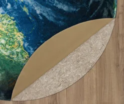 Mohawk Navy Western Hemisphere Earth Round Area Rug -Carpet Promotion 810559279 3