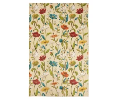Spiced Beauties Cream & Jewel-Tone Floral Area Rug, (8' X 10')