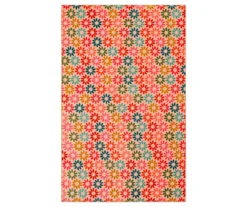 Enchanted Floral Pink & Multi-Color Area Rug, (5' X 8')