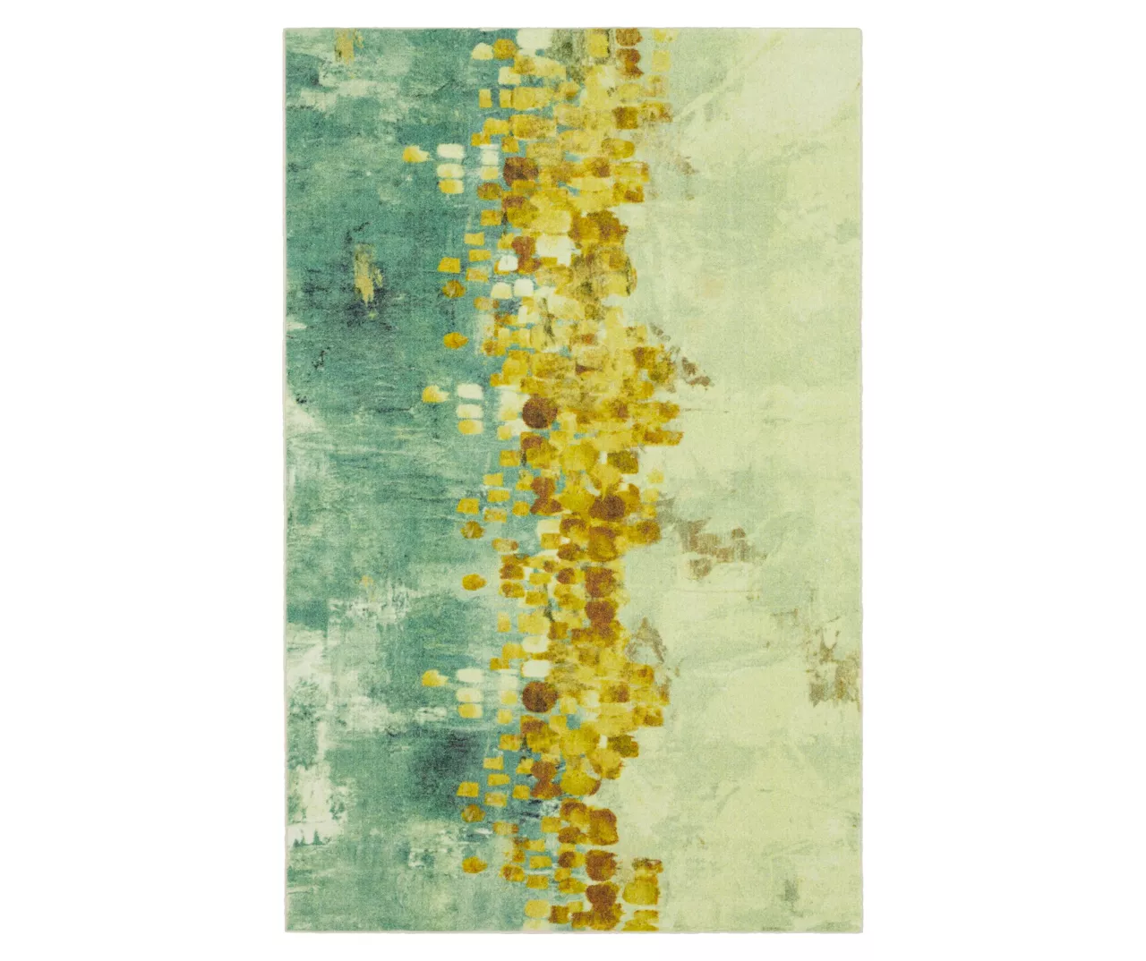 Dancing Stars Green & Blue Abstract Area Rug, (2' X 3') 1 Dancing Stars Green & Blue Abstract Area Rug, (2' X 3')