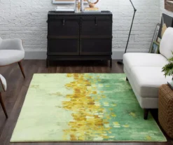 Dancing Stars Green & Blue Abstract Area Rug, (5' X 8') 15 Dancing Stars Green & Blue Abstract Area Rug, (5' X 8') -Carpet Promotion 810599714 A0 4