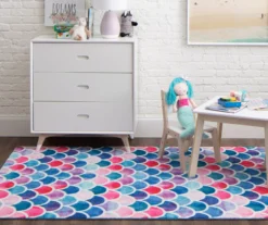 Mohawk Blue & Pink Mermaid Scales Area Rug -Carpet Promotion 810599719 A0 3