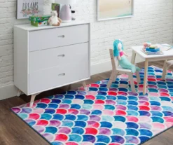 Mohawk Blue & Pink Mermaid Scales Area Rug -Carpet Promotion 810599719 A0 4