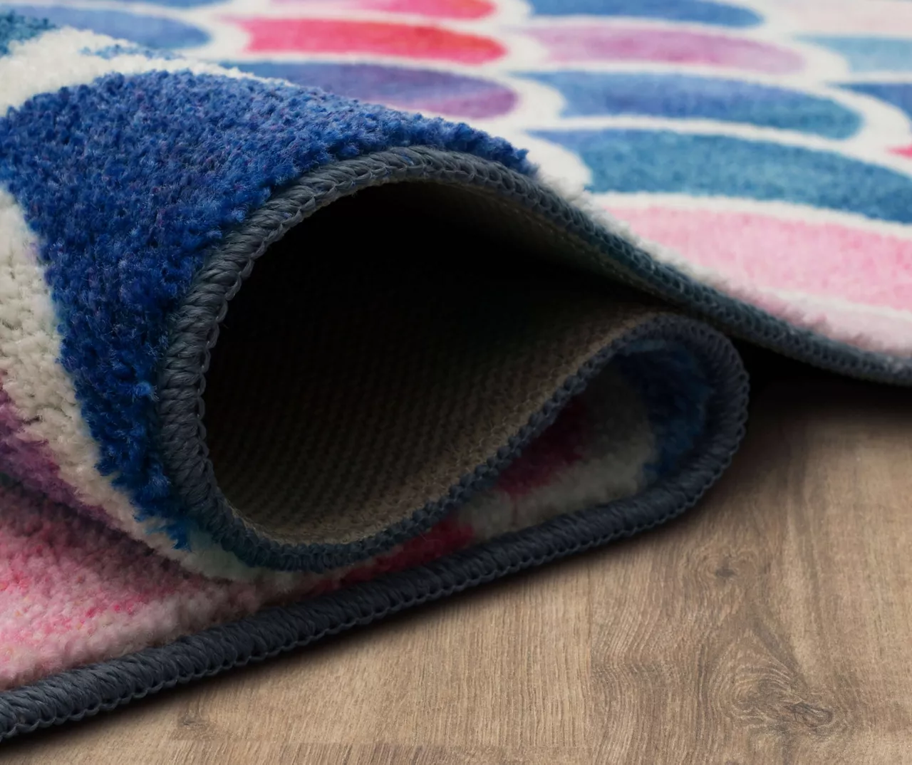 Blue & Pink Mermaid Scales Area Rug, (5' X 8') 9 Blue & Pink Mermaid Scales Area Rug, (5' X 8') - Image 9