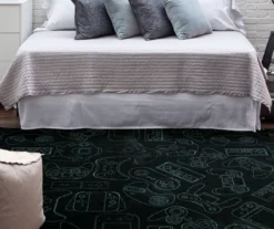 In Control Black & Teal Area Rug, (5' X 8') 14 In Control Black & Teal Area Rug, (5' X 8') -Carpet Promotion 810599722 A0 3