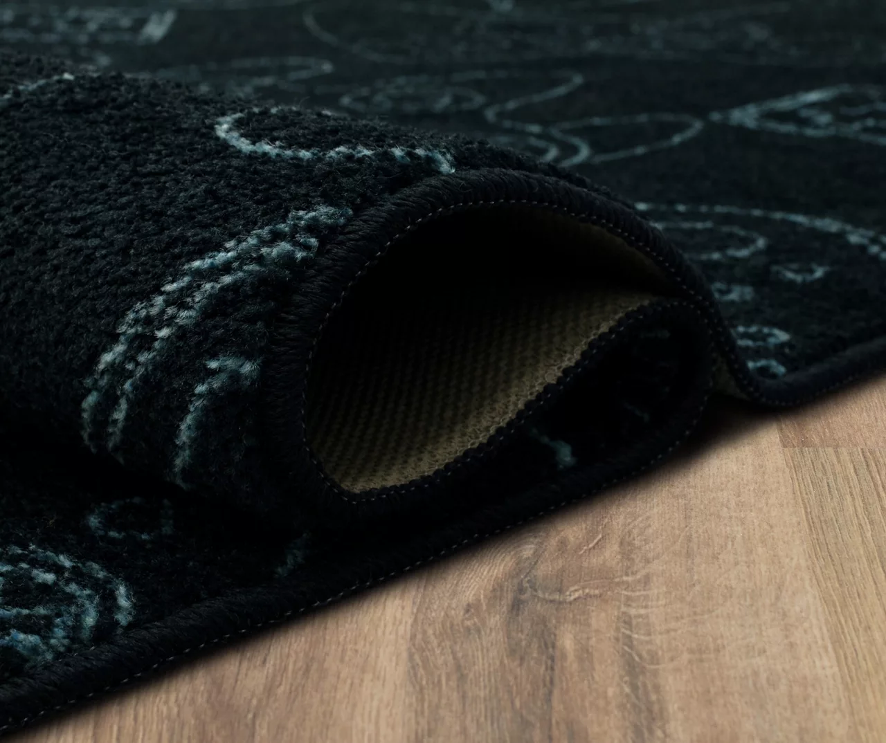 In Control Black & Teal Area Rug, (5' X 8') 9 In Control Black & Teal Area Rug, (5' X 8') - Image 9