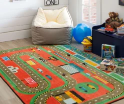 Mohawk Red & Green Race Track Play Area Rug -Carpet Promotion 810599731 A0 3