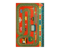 Mohawk Red & Green Race Track Play Area Rug -Carpet Promotion 810599732 A0 1 1