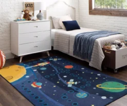 Navy & Yellow Space Rocket Play Area Rug, (5' X 8') 11 Navy & Yellow Space Rocket Play Area Rug, (5' X 8') -Carpet Promotion 810599736 A0 3