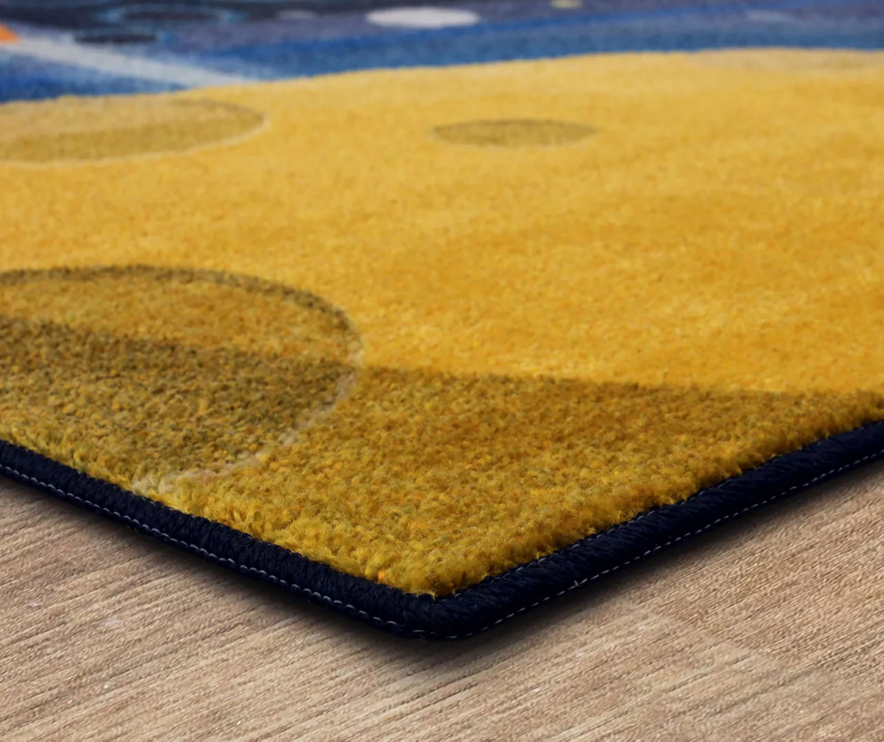 Navy & Yellow Space Rocket Play Area Rug, (8' X 10') 2 Navy & Yellow Space Rocket Play Area Rug, (8' X 10') - Image 2