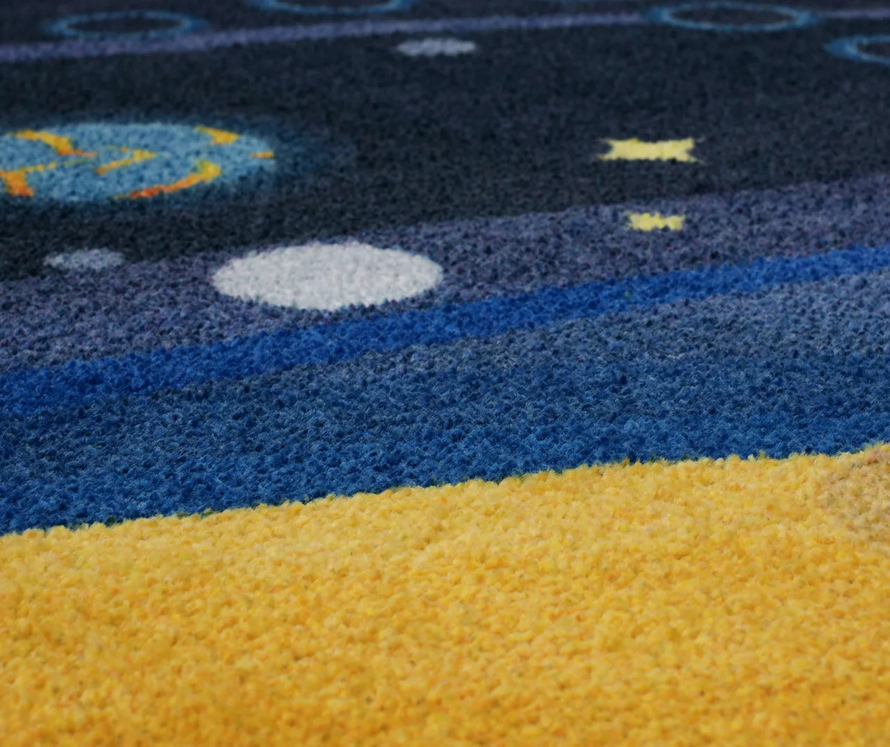 Navy & Yellow Space Rocket Play Area Rug, (8' X 10') 4 Navy & Yellow Space Rocket Play Area Rug, (8' X 10') - Image 4