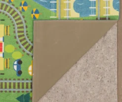 Green & Blue Train Tracks Play Area Rug, (5' X 8') -Carpet Promotion 810599739 A8 2