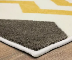 Lucky Elephant Yellow & Charcoal Zigzag Stripe Area Rug, (7.5' X 10') -Carpet Promotion 810599745 A8 1