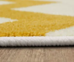 Mohawk Lucky Elephant Yellow & Charcoal Zigzag Stripe Area Rug -Carpet Promotion 810599745 A8 4 1