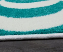 Oh Whale Blue & White Wave Stripe Area Rug, (5' X 8') -Carpet Promotion 810599746 A8 4