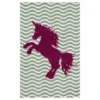 Majestic Unicorn Green & Purple Wavy Stripe Area Rug, (5' X 8')