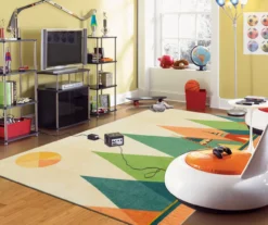 Southwest Tent Green & Teal Area Rug, (5' X 8') -Carpet Promotion 810599754 A0 4