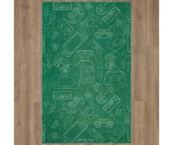 In Control Green & White Area Rug, (5' X 8') -Carpet Promotion 810599758 A0 2