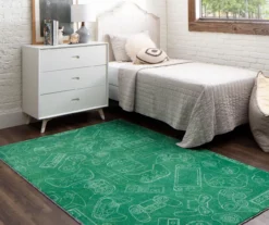 In Control Green & White Area Rug, (5' X 8') -Carpet Promotion 810599758 A0 3