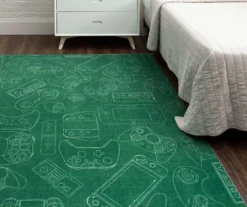 In Control Green & White Area Rug, (5' X 8') -Carpet Promotion 810599758 A0 4