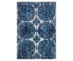 Portgate Cream & Blue Medallion Area Rug, (2' X 3')
