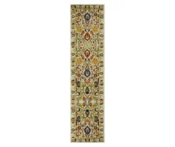 Silvie Cream & Multi-Color Ornamental Area Rug, (2.5' X 10')