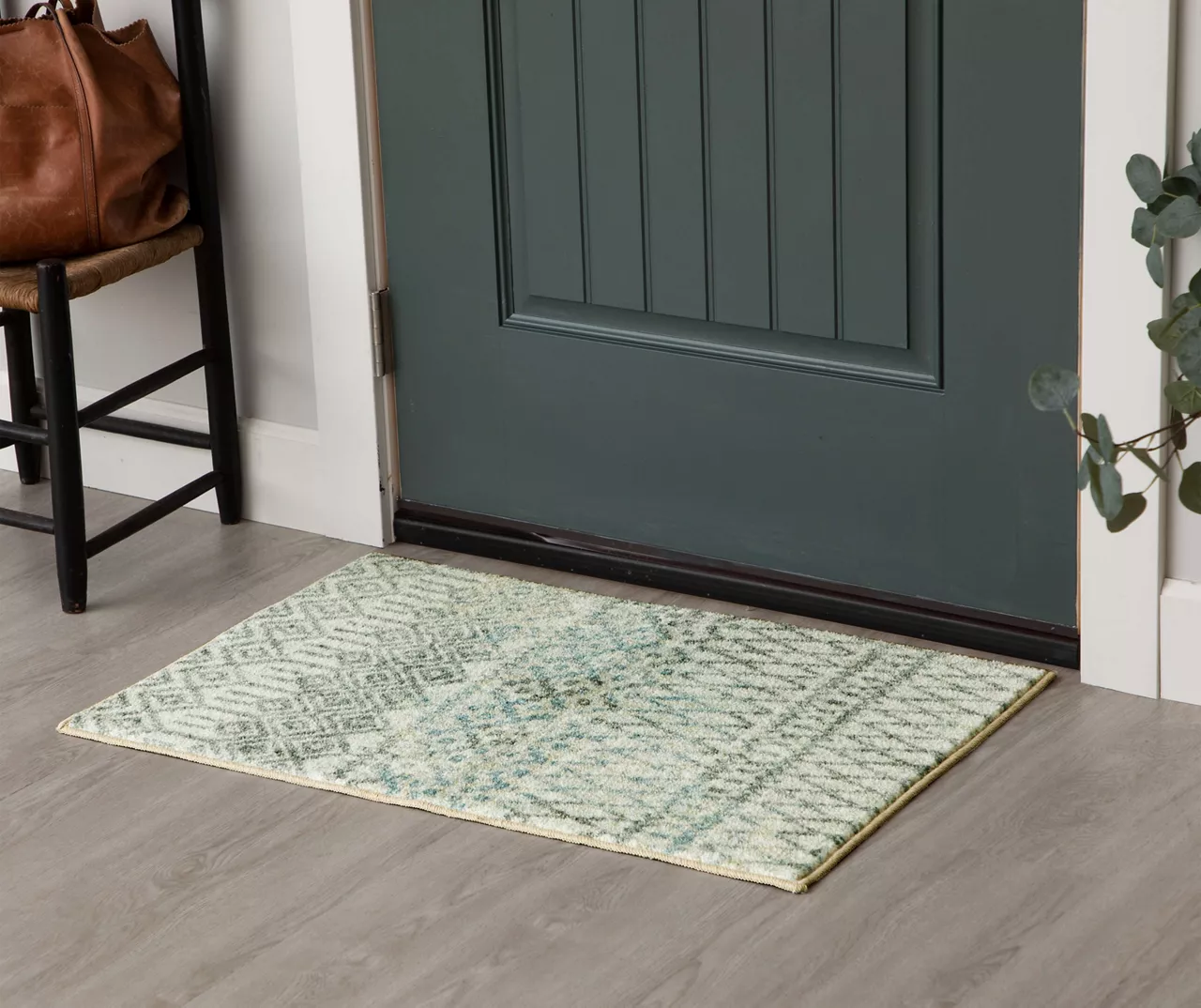 Prale Cream & Blue Geometric Area Rug, (2' X 3') 5 Prale Cream & Blue Geometric Area Rug, (2' X 3') - Image 5