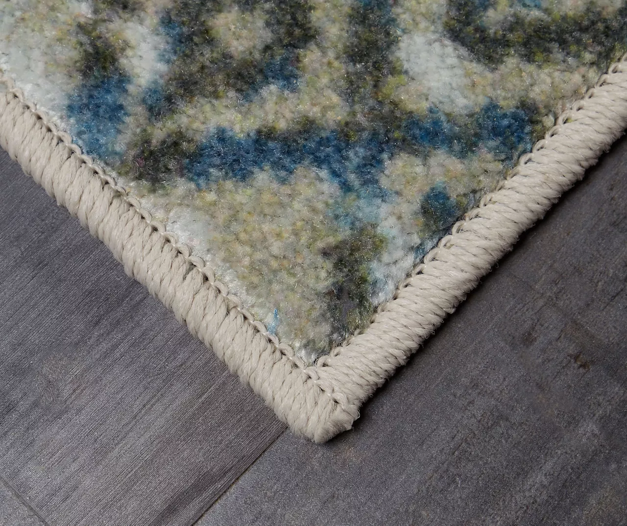 Prale Cream & Blue Geometric Area Rug, (2' X 8') 2 Prale Cream & Blue Geometric Area Rug, (2' X 8') - Image 2