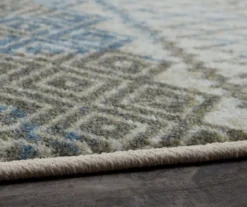 Prale Cream & Blue Geometric Area Rug, (2' X 8') 10 Prale Cream & Blue Geometric Area Rug, (2' X 8') -Carpet Promotion 810599775 A8 4