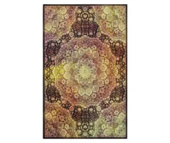 Mohawk Joliet Sunset & Black Floral Mandala Area Rug