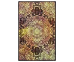 Mohawk Joliet Sunset & Black Floral Mandala Area Rug -Carpet Promotion 810599784 A0 1