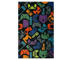 Mohawk In Control Black & Multi-Color Game Controllers Area Rug