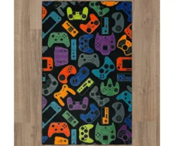 Mohawk In Control Black & Multi-Color Game Controllers Area Rug -Carpet Promotion 810599791 A0 2
