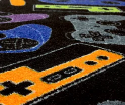 In Control Black & Multi-Color Game Controllers Area Rug, (5' X 8') -Carpet Promotion 810599792 A8 3