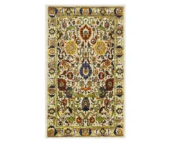 Silvie Cream & Multi-Color Ornamental Area Rug, (3' X 5')