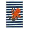 Mohawk Little Octopus Orange & Navy Stripe Area Rug