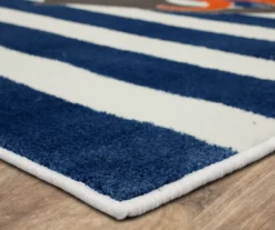 Little Octopus Orange & Navy Stripe Area Rug, (5' X 8') -Carpet Promotion 810599808 A8 1