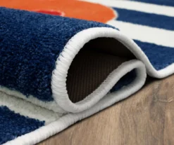 Little Octopus Orange & Navy Stripe Area Rug, (5' X 8') -Carpet Promotion 810599808 A8 5