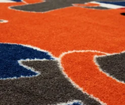 Little Octopus Orange & Navy Stripe Area Rug, (7.5' X 10') 9 Little Octopus Orange & Navy Stripe Area Rug, (7.5' X 10') -Carpet Promotion 810599809 A8 3 1