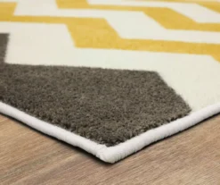 Mohawk Lucky Elephant Yellow & Charcoal Zigzag Stripe Area Rug -Carpet Promotion 810599811 A8 1 1