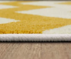 Mohawk Lucky Elephant Yellow & Charcoal Zigzag Stripe Area Rug -Carpet Promotion 810599811 A8 4 1