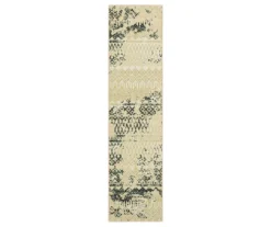 Prale Beige & Black Geometric Area Rug, (2' X 5')