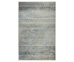 Mohawk Prale Cream & Blue Geometric Area Rug -Carpet Promotion 810599813 A0 1
