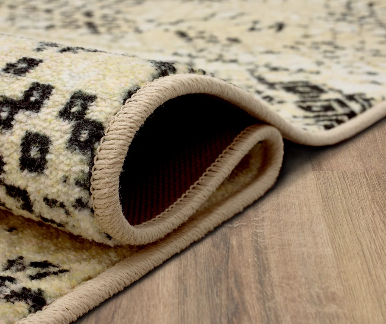 Prale Beige & Black Geometric Area Rug, (2' X 6') 6 Prale Beige & Black Geometric Area Rug, (2' X 6') - Image 6