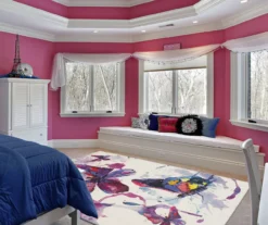 Purple & Pink Watercolor Butterfly Area Rug, (5' X 8') -Carpet Promotion 810599824 A0 4