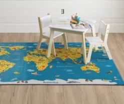 Mohawk Blue & Yellow Animal Map Area Rug -Carpet Promotion 810599831 A0 3