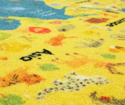 Blue & Yellow Animal Map Area Rug, (8' X 10') -Carpet Promotion 810599833 A8 3