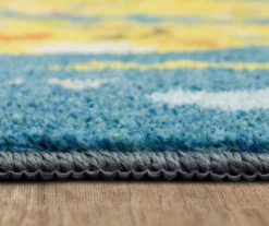 Blue & Yellow Animal Map Area Rug, (8' X 10') -Carpet Promotion 810599833 A8 4