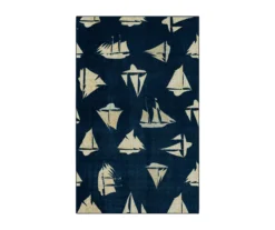 Mohawk Navy & Beige Sailboats Area Rug